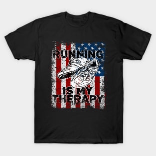 Running Is My Therapy Shirt Marathon T-Shirt